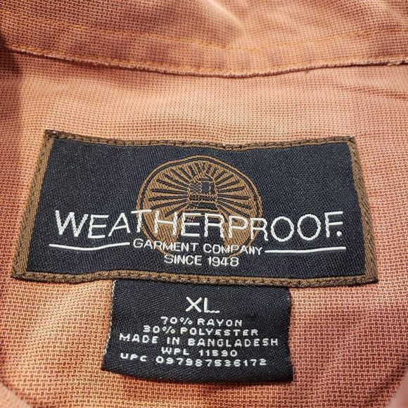 Weatherproof Garment Company Button Down Shirt Men's XL, Orange - Picture 3 of 8